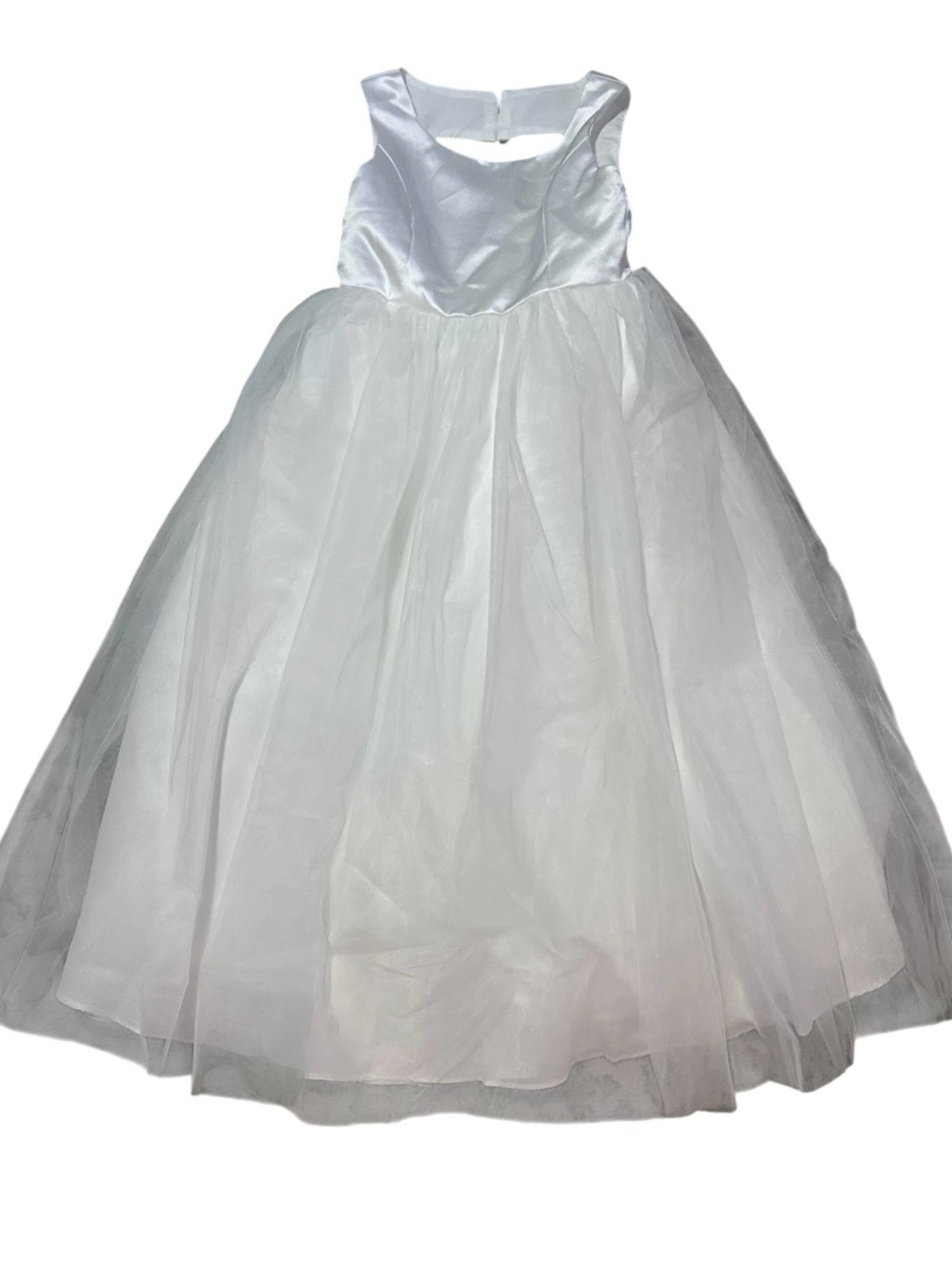 Azazie Muni Ivory A-line Bow Tulle Flower Girl Dress